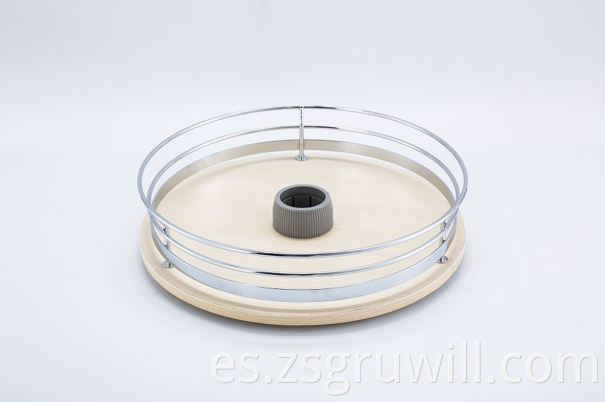 Accesorios de cocina Sistema de almacenamiento de rotación de polos de alambre de alambre de alambre de cesta de madera